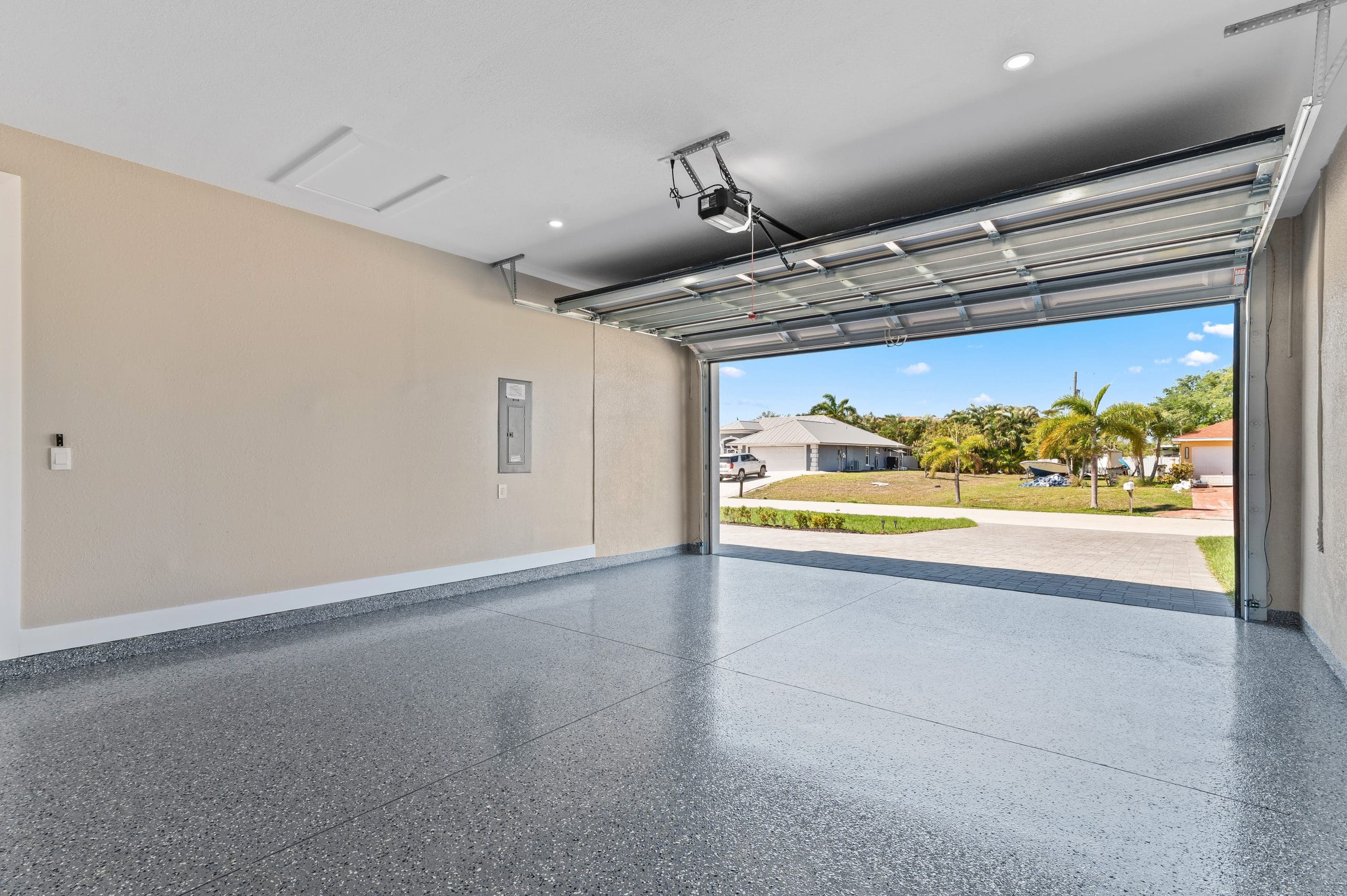 Epoxy finished 2-car garage