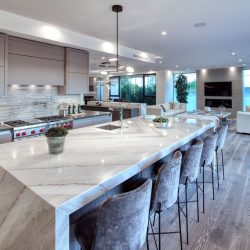 modern kitchen with marble counter top