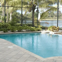 pool with lanai cage