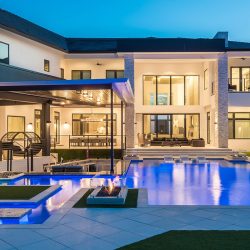 outdoor pool at night